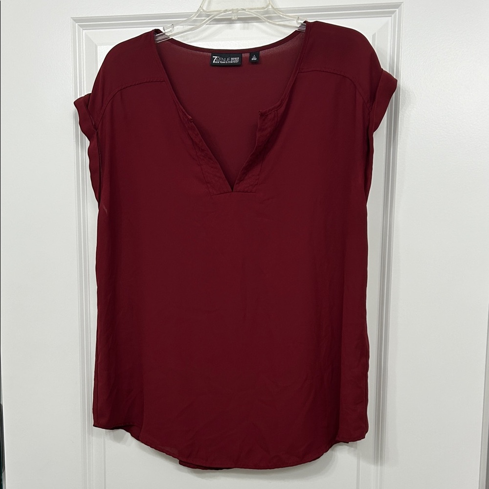 New York & Company 7th Avenue Women's Deep Red Blouse